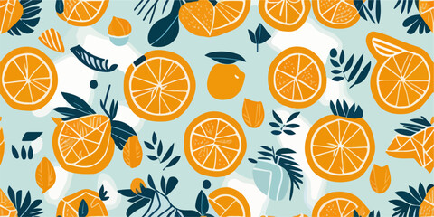 Vibrant Tropical Orange Pattern: A Burst of Summer Colors