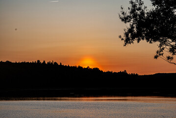 sunset over the river