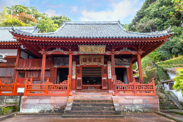Nagasaki, Japan - Nov 29 2022: Sofukuji temple built in 1629 for Nagasaki's Chinese residents, the temple is constructed in a Chinese architectural style and different from other temples in Japan.