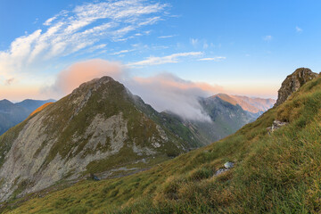 Fototapeta premium Sunrise in Fagaras Mountains. Southern Carpathians, Romania