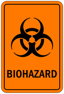 Biohazard warning sign and labels