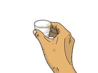 hand holding a glass of alcohol