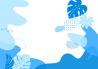 Obraz premium Vector Abstract summer background vector with tropical plants. illustration of summer.
