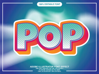 Naklejka premium colorful bold pop text style editable font effect