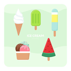 Sweet Ice Cream Collection Illustration