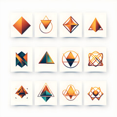 Geometric logo concepts, Geometric logo inspiration, Geometric logo elements, Geometric logo shapes, Geometric logo patterns. AI generated