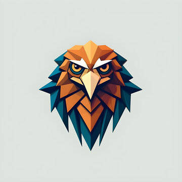 Falcon, Geometric logo vector, AI generated.
