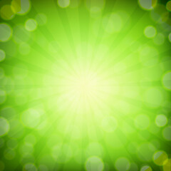 Green Bokeh Background, With Gradient Mesh, Vector Illustration