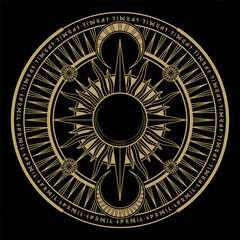 mysterious golden magical circle vector design