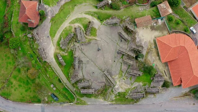 Top view of Old Graniers In Village Of Soajo, Portugal