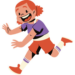 a little girl running and smiling