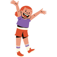 illustration of a girl waving hands and greeting someone