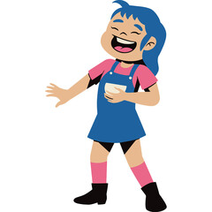 illustration of a girl laughing out loud