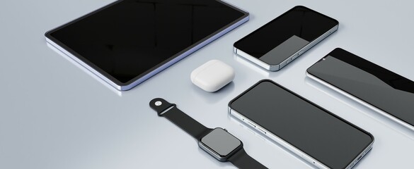 3D rendered Realistic Smart devices 