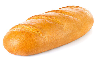 Classic fresh loaf, isolated on white background.