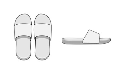 Slippers ( sandals ) vector template illustration