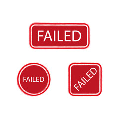 failed sign. failure icon. unsuccessful symbol. Vector illustration. stock image.