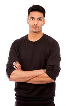 young indian man wearing dark black sweater