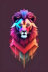 A detailed illustration of a lion head, Generative AI
