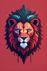 Obraz premium A detailed illustration of a lion head, Generative AI