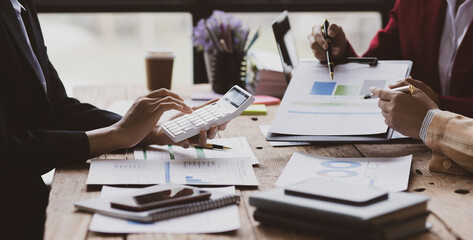 Business Woman Meeting Design Ideas Concept. Business Planning Financial Analysts And Investment Project.