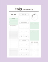 Daily Productivity planner. 