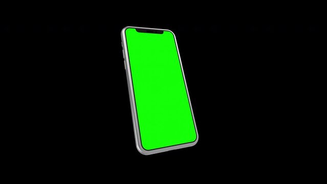 mobile phone green screen loop Animation video transparent background with alpha channel.