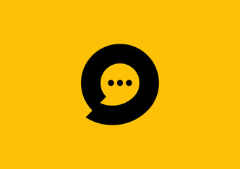 Engage in seamless communication with our clean chat symbol, featuring a bold and smooth logomark design