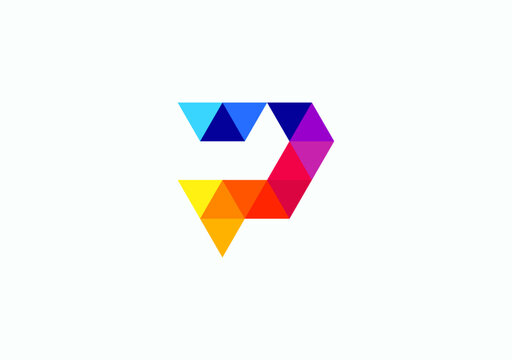Embrace vibrancy and geometry with our captivating multi-colored logo, formed by the dynamic letter R