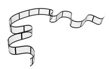 Single blank filmstrip. Object isolated on white background. 3d render