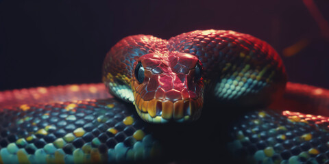 Fototapeta premium A portrait of a Snake wearing a business suit. AI Generated