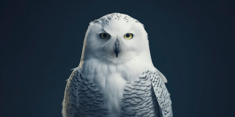 A portrait of a Snow Owl wearing a business suit. AI Generated