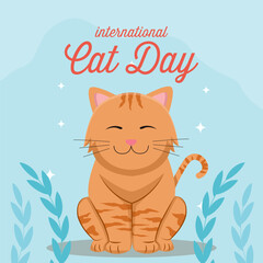 vector design illustration international cat day in flat style