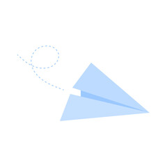 blue paper plane flat style icon