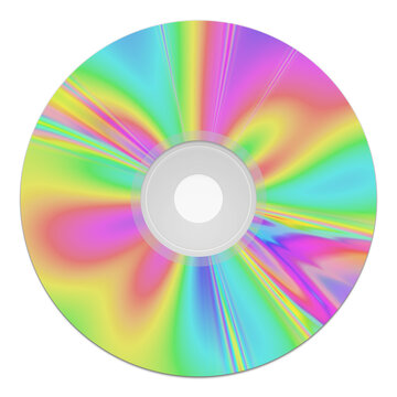 2d illustration of a colorful cd-rom music data storage