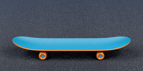 Blue skateboard on the asphalt © Designpics