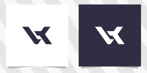 letter vk kv logo design