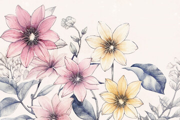 Beautiful watercolor floral art illustration