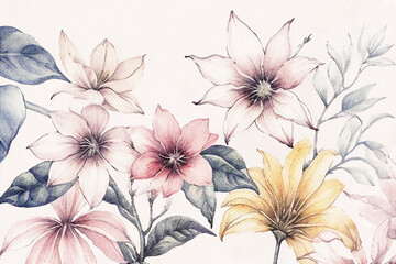 Beautiful watercolor floral art illustration