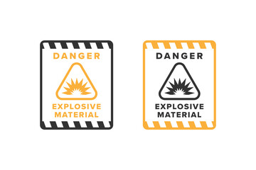 Explosive icon sign design vector, explosives hazard warning icon board