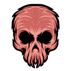 Skull art mascot logo illustration 