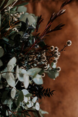 moody wedding bouquet natives