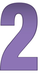 Purple font, number 2