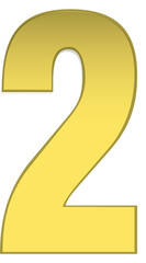 Yellow font, number 2