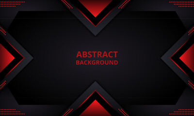 geometric triangle line futuristic technology red and black abstract background, abstract background for presentation and poster
