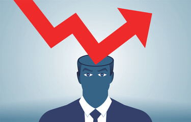 The idea of improvement or progress, conquering adversity, self-improvement, rebound, economic recovery, return to profitability, the arrow falling to the brain when rebounding up