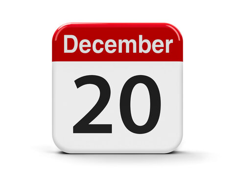 Calendar web button - The Twentieth of December - International Solidarity Day, three-dimensional rendering, 3D illustration