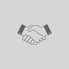 Business handshake contract agreement line art icon