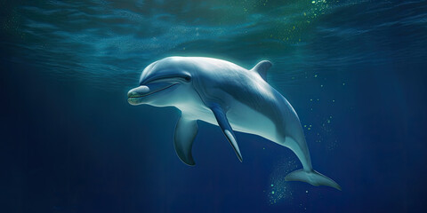 Dolphin underwater, Generative AI