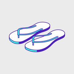 Sandals isometric vector illustration
